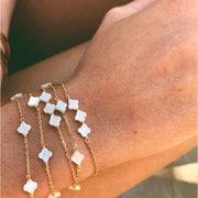 bracelet alice croix nacrées plaqué or